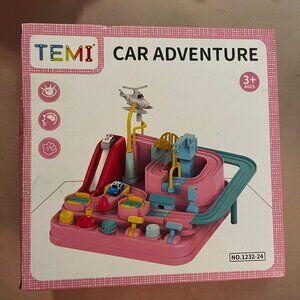 NEW Educational Manual Race Track GIRLS Table Game Fine Motor Skills Toy PINK